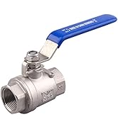 DERNORD Full Port Ball Valve Stainless Steel 304 Heavy Duty for Water, Oil, and Gas with Blue Loc...