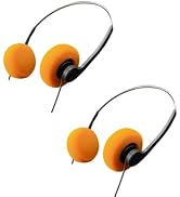 Galepromot 2 Pieces Orange Retro Over-Ear Headphone,Vintage Feelings Headphone, Retro Lightweight...