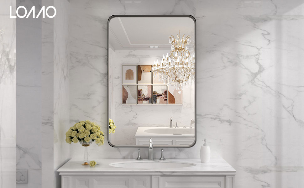 matte black bathroom mirror