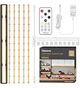 Tatazone 6pcs COB Under Cabinet Lighting Kit, 9.84ft 3000K Bright Under Cabinet Light Strip with ...