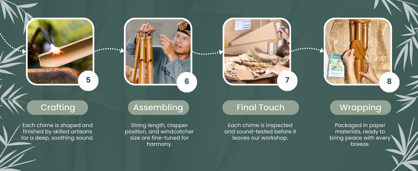 bamboo wind chime wooden wood outside outdoor windchimes deep tone large home decor