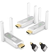 Wireless HDMI Transmitter and 2 Receivers, 500 FT/150M, 2.4G+5G Plug &amp; Play, 1080P HD Audio and V...