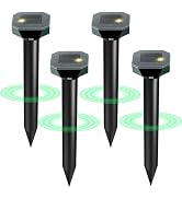Snake &amp; Mole &amp; Rabbit Repellent Solar Powered, Ultrasonic Deterrent, IP65 Waterproof, to Get Rid ...