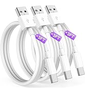 Essri Car CarPlay Cable for iPhone 17, 16, 15 USB C Charger Cord, 3-Pack 3FT USB A to USB C Charg...