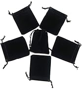 HRX Package Little Velvet Drawstring Pouches, 20pcs Black Velvet Cloth Bags for Jewelry Small Gif...