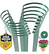 K-Brands 12 Pack Plant Support Stakes – Heavy-Duty Half Round Peony Support Ring and Cage for Ind...