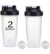 otylzto 2 Pack 28 oz Shaker Bottles for Protein Mixes, Protein Shaker Bottle with Stainless Steel...