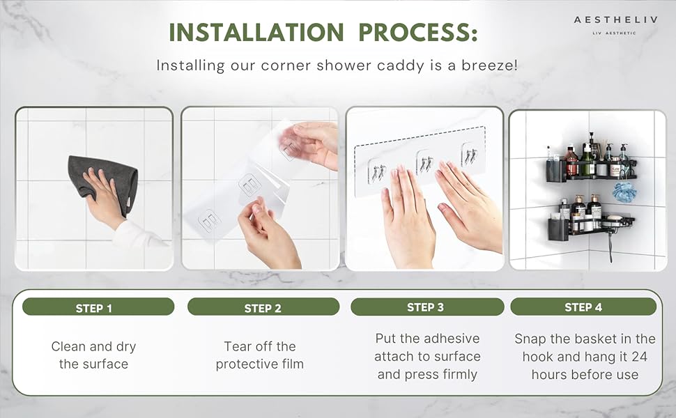 installation of shower caddy