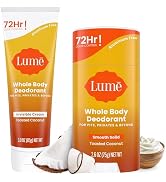 Lume Whole Body Deodorant - Invisible Cream Tube and Solid Stick - 72 Hour Odor Control - Aluminu...
