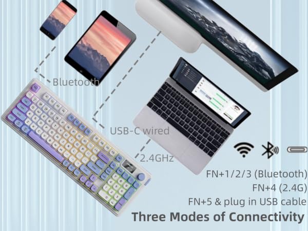 L98 membrane keyboard cute keyboard 98 keys gasket mounted RGB programmable gaming keyboard