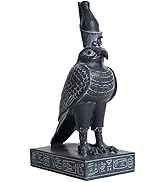 Mingzhang Egyptian Falcon God Statue Resin Ancient Egypt Collectible Figurine Black Egyptian Scul...