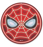 Marvel Spider-Man Mask Round Metal Sign - Fun Spider-Man Wall Decor for Man Cave or Movie Room