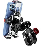 BRCOVAN Motorcycle Phone Mount with Vibration Dampener, Anti-Theft, Adjustable, Aluminum Alloy Ha...