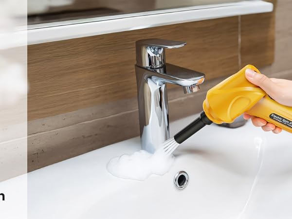 electric dish scrubber with extended crevice brush