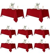 Fitable 8 Pack Table Cloth Rectangle Table: Stain and Wrinkle Resistant Tablecloth Rectangular, W...