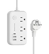 Type E F Plug Adapter, Germany France Travel Plug Adapter with 3 Outlets 3 USB Ports,Schuko Plug ...