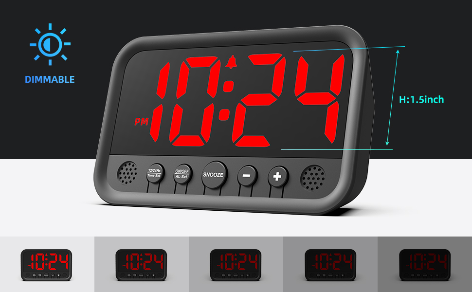 LED Digital Clock with Dimmable Brightness