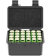 KIWIFOTOS 24 Slots 21700/20700 Battery Storage Case IP67 Waterproof Explosionproof Hard Case, Bat...