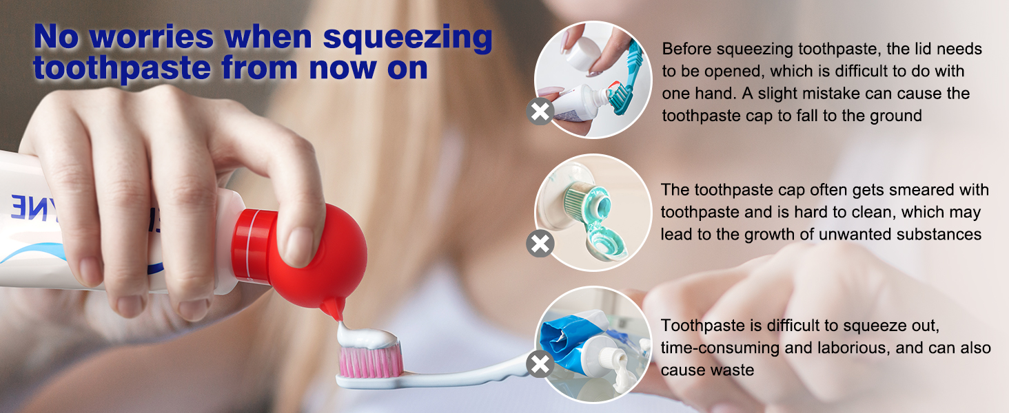 LEYUYO toothpaste dispenser features a self-closing toothpaste cap prevents spills