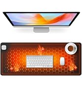Heated Desk Pad, Heated Mouse Pad – Desk Mat, Large Warm Desk Pad with 3 Levels Heating &amp; 4 Hours...