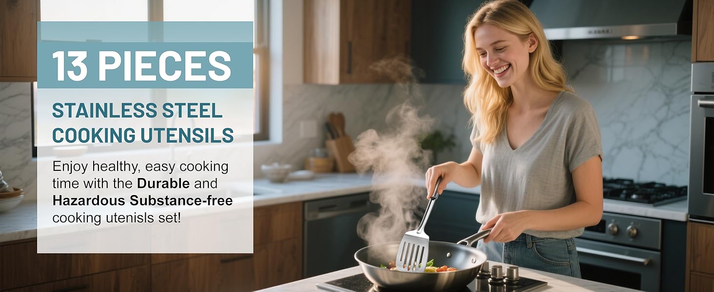 metal kitchen utensils set