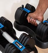 Lifepro Adjustable Dumbbell Set 25lb 5in1 - with Workout Poster &amp; Dumbells Rack - Compact Quick A...