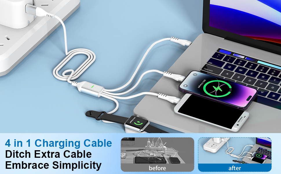 4 in 2 multi charging cable apple watch