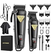 HIENA PRO Professional Hair Clippers Set &amp; Cordless Barber Clippers for Men, Clippers Set and Tri...