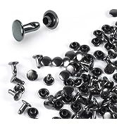 200Sets 6mm Double Round Cap Leather Rivets, Tubular Metal Rivets Spikes Studs, Leather Rivets fo...