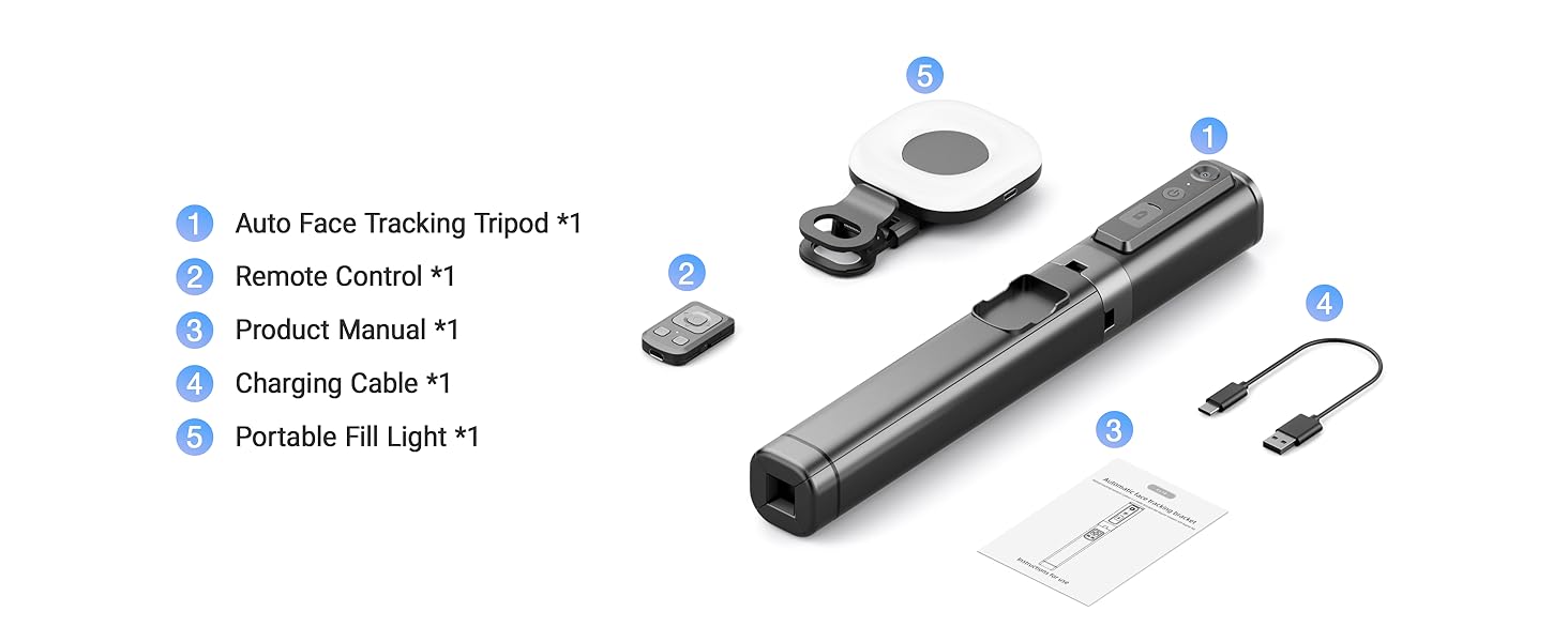 smart ai facial recognition phone tripod