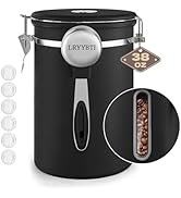LRYYBTI Coffee Canisters with Window,Scoop and Airtight Lid Stainless Steel Kitchen Bean Storage ...
