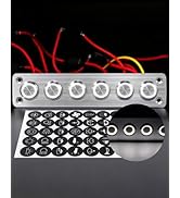 IZTOSS 6 Gang Aluminum Marine Rocker Switch Panel - Pre-Wired with White LED Indicator, 12-24 V M...
