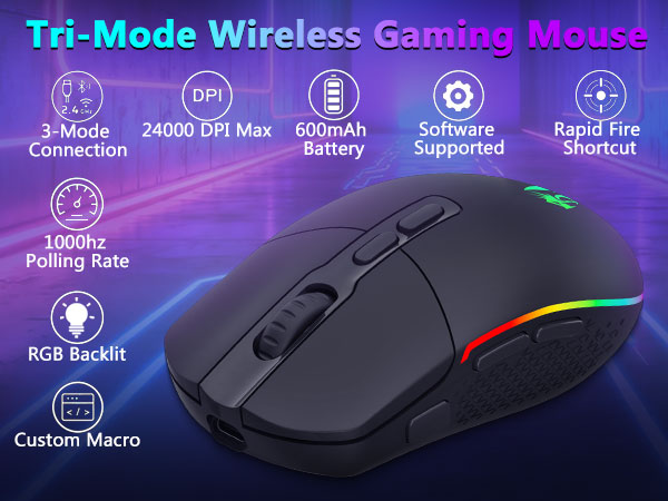 Tri-Mode Wireless Gaming Mouse