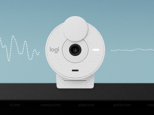 front zoom of brio 300 full hd webcam off-white