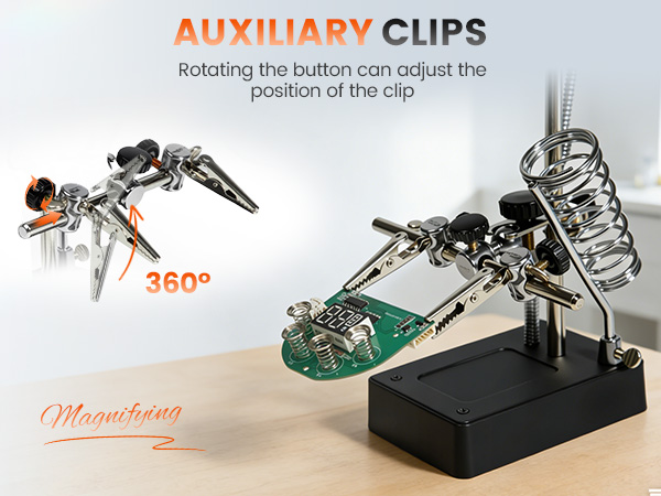 mlogiroa Adjustable Helping Hands Magnifier