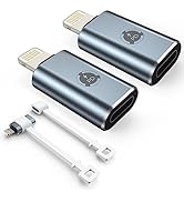 TechMatte USB C to Lightning Adapter, [2 Pack] 27W PD Fast Charging Compatible with iPhone/iPad/i...