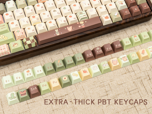 Cute Keycaps, Dye Sublimation PBT Customized keycaps, Cherry Profile Keycaps Cartoon Bear Keycap Set