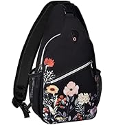 MOSISO Sling Backpack, Multipurpose Travel Hiking Daypack Garden Flowers Rope Crossbody Shoulder Bag