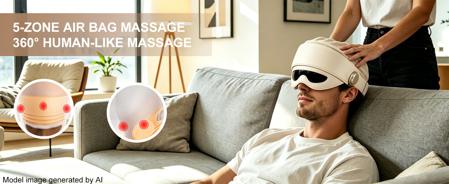 5-ZONE AIR BAG MASSAGE,360° HUMAN-LIKE MASSAGE