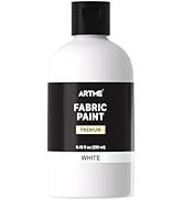 ARTME White Fabric Paint, 8.45 oz (250 ml) Fabric Paint for Clothes Permanent, Non-Toxic Clothing...