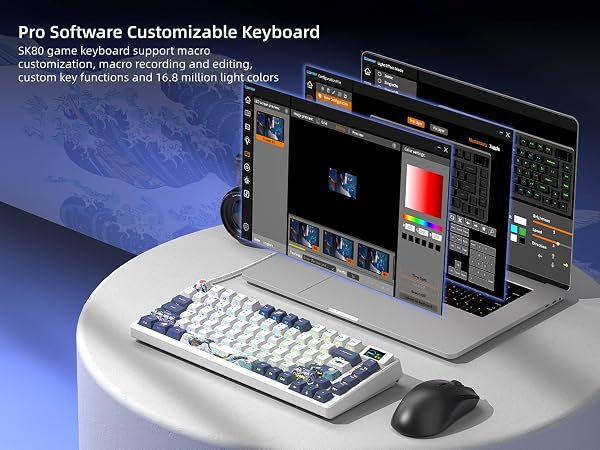 75% Keyboard with Color Multimedia Display Gaming Keyboard
