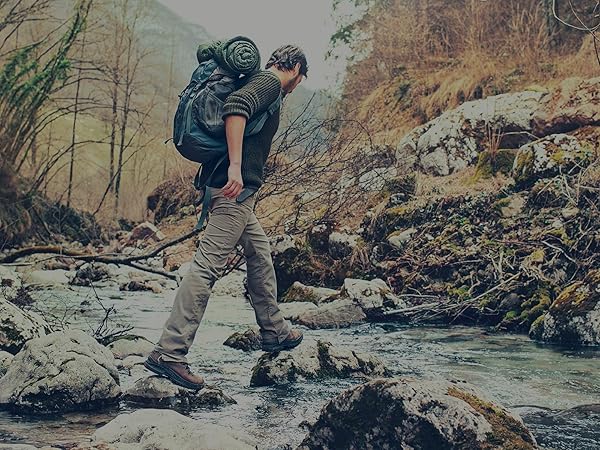 Man crossing a river