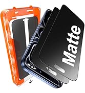 UniqueMe for iPhone 17 Pro Matte Privacy Screen Protector - 6.3 inch 2 PACK 9H+ Tempered Glass Ma...