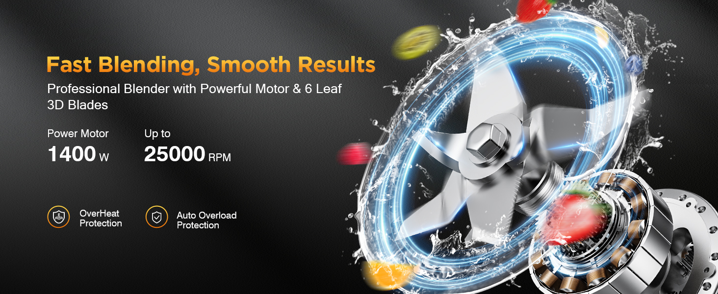 Countertop Blenders for Kitchen for Ice Crushing Frozen Drinks Puree Protein Shakes