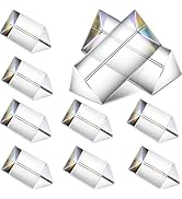 QFkris 12PCS Optical Glass Triangular Prism,50mm/2inch Crystal Equilateral Prisms Set for Teachin...
