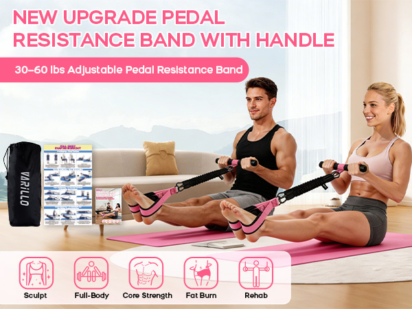 pedal resistance band with handle