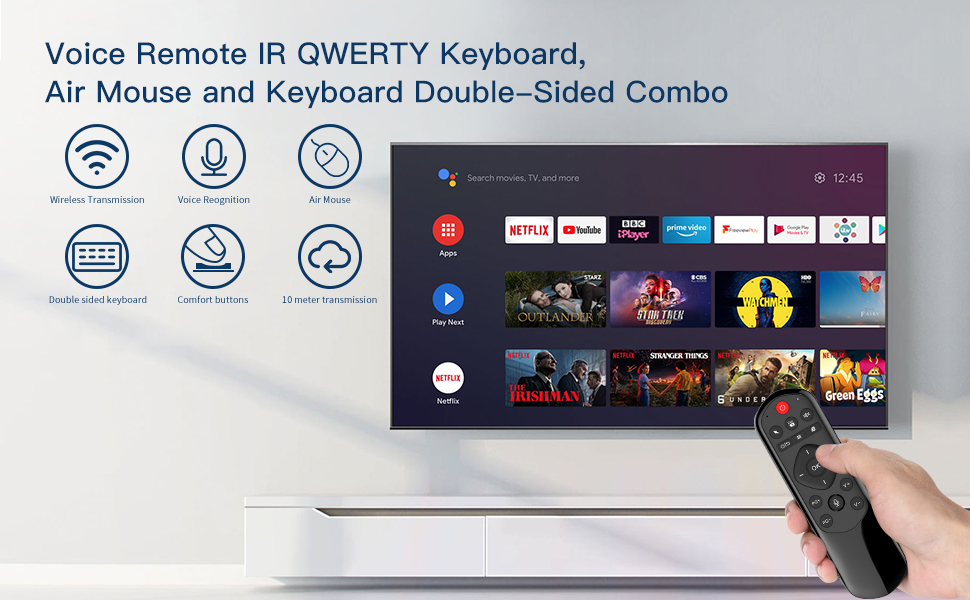 voice air mouse remote with keyboard