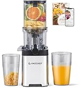 AMZCHEF Cold Press Juicer, Juicers Machines - Wide Mouth &amp; Large Feed Chute for Whole Fruits &amp; Ve...