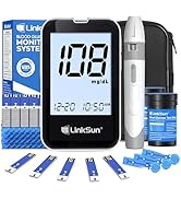 LinkSun G-425-2V Blood Glucose Monitor Kit, 100 Test Strips, 100 Lancets, 1 Blood Sugar Monitor, ...