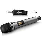 TONOR Wireless Microphones, UHF Handheld Cordless Dynamic Mic with Rechargeable Receiver, Microfo...